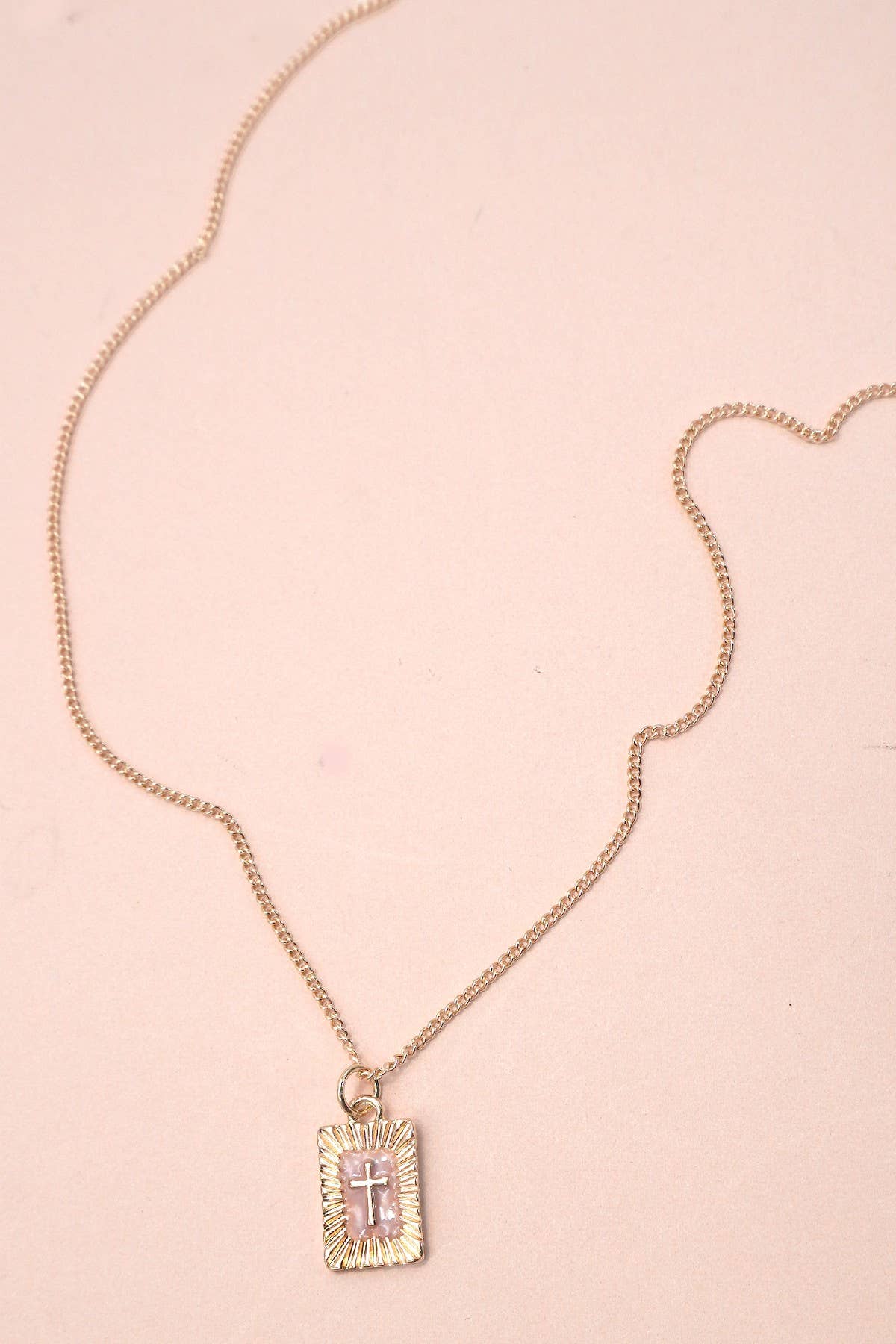 SUNBURST SQUARE CROSS PENDANT NECKLACE | 80N91885