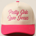 Pretty Girls Love Jesus Embroidery Trucker Hat