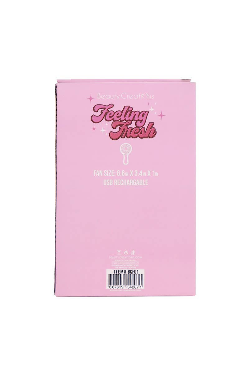Beauty Creations BCF01 Portable Fan Feeling Fresh Pink - 6pc