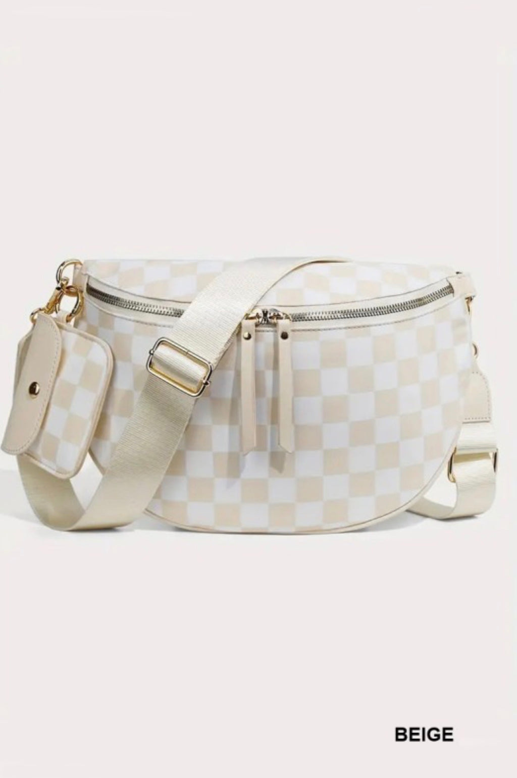 Checkered Crossbody Duo Sling Bag and Wallet