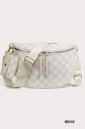 Checkered Crossbody Duo Sling Bag and Wallet