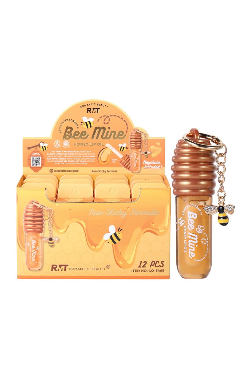 Romantic Beauty LO-8468 Bee Mine Honey Lip Oil Keychain - 12