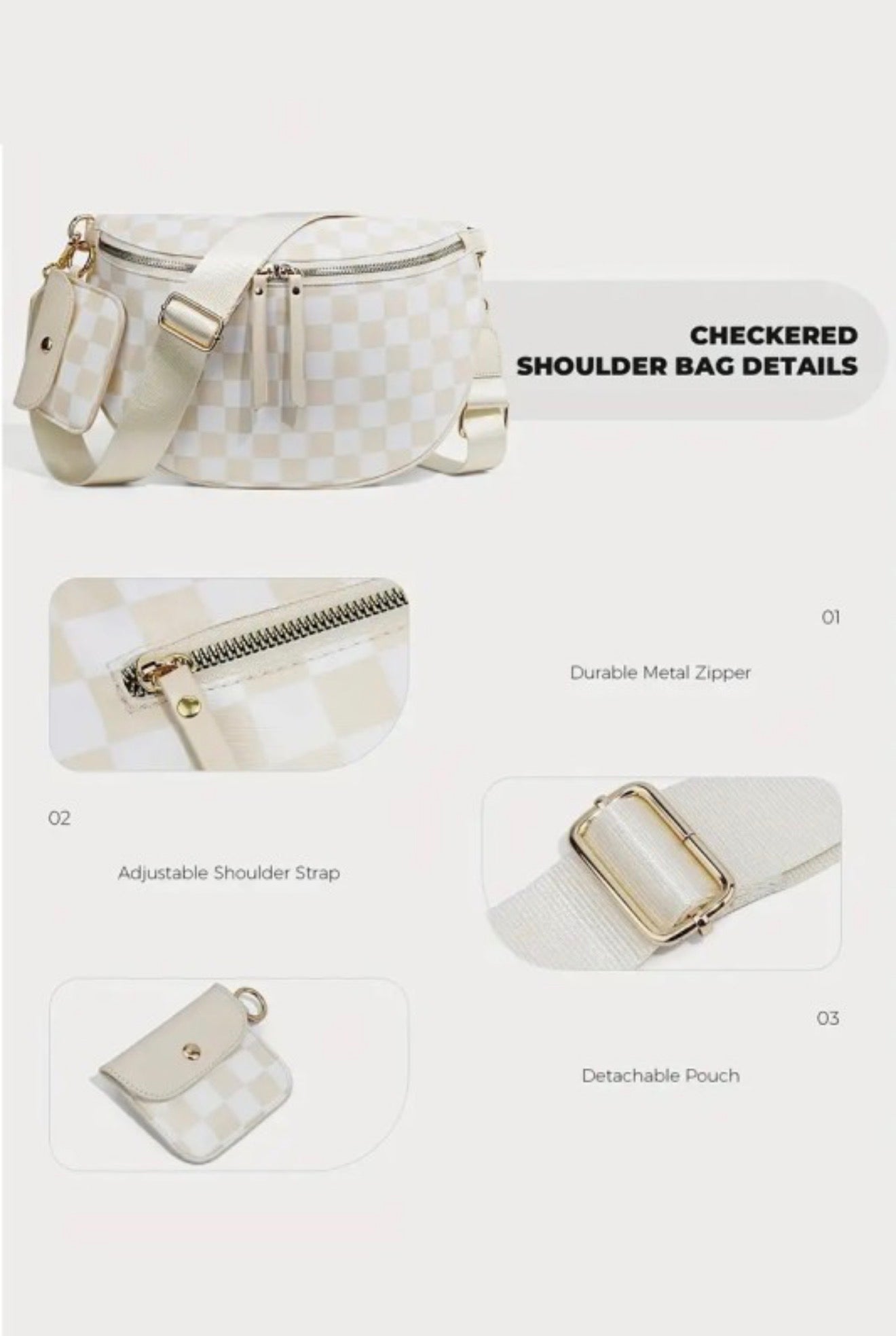 Checkered Crossbody Duo Sling Bag and Wallet