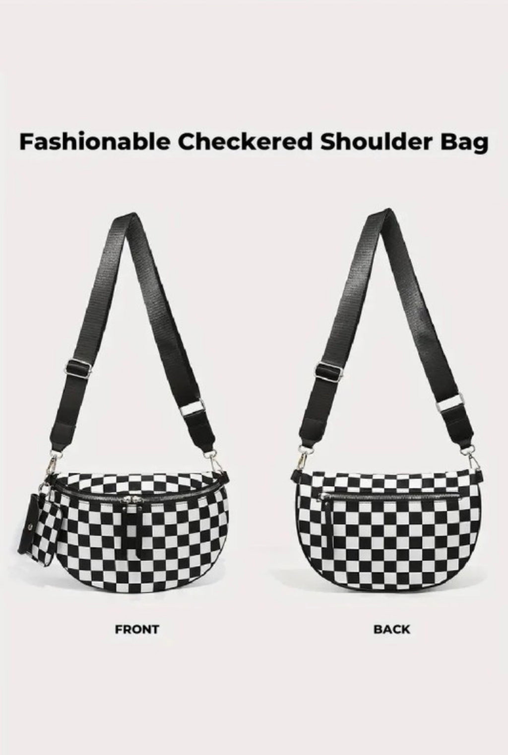 Checkered Crossbody Duo Sling Bag and Wallet