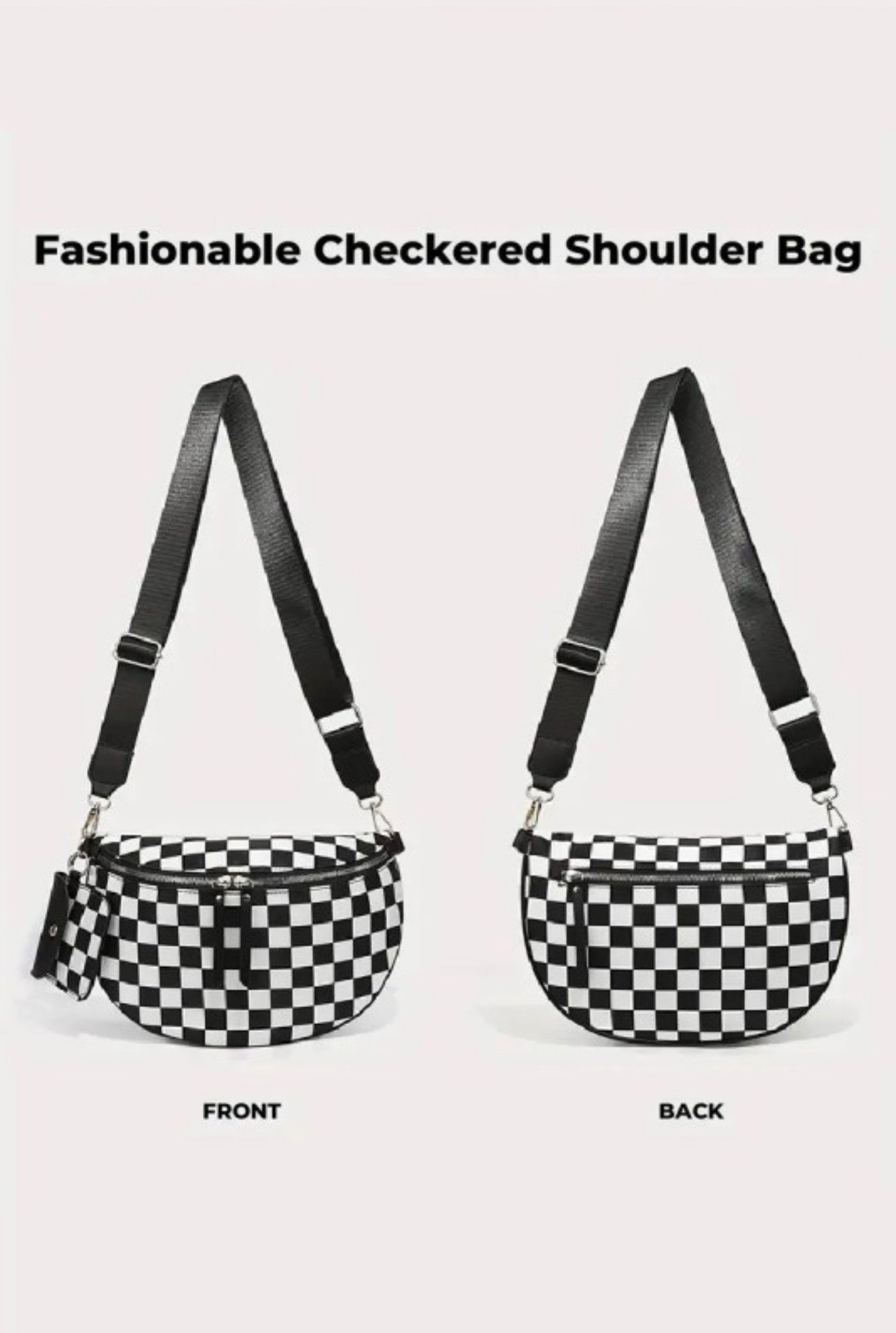Checkered Crossbody Duo Sling Bag and Wallet