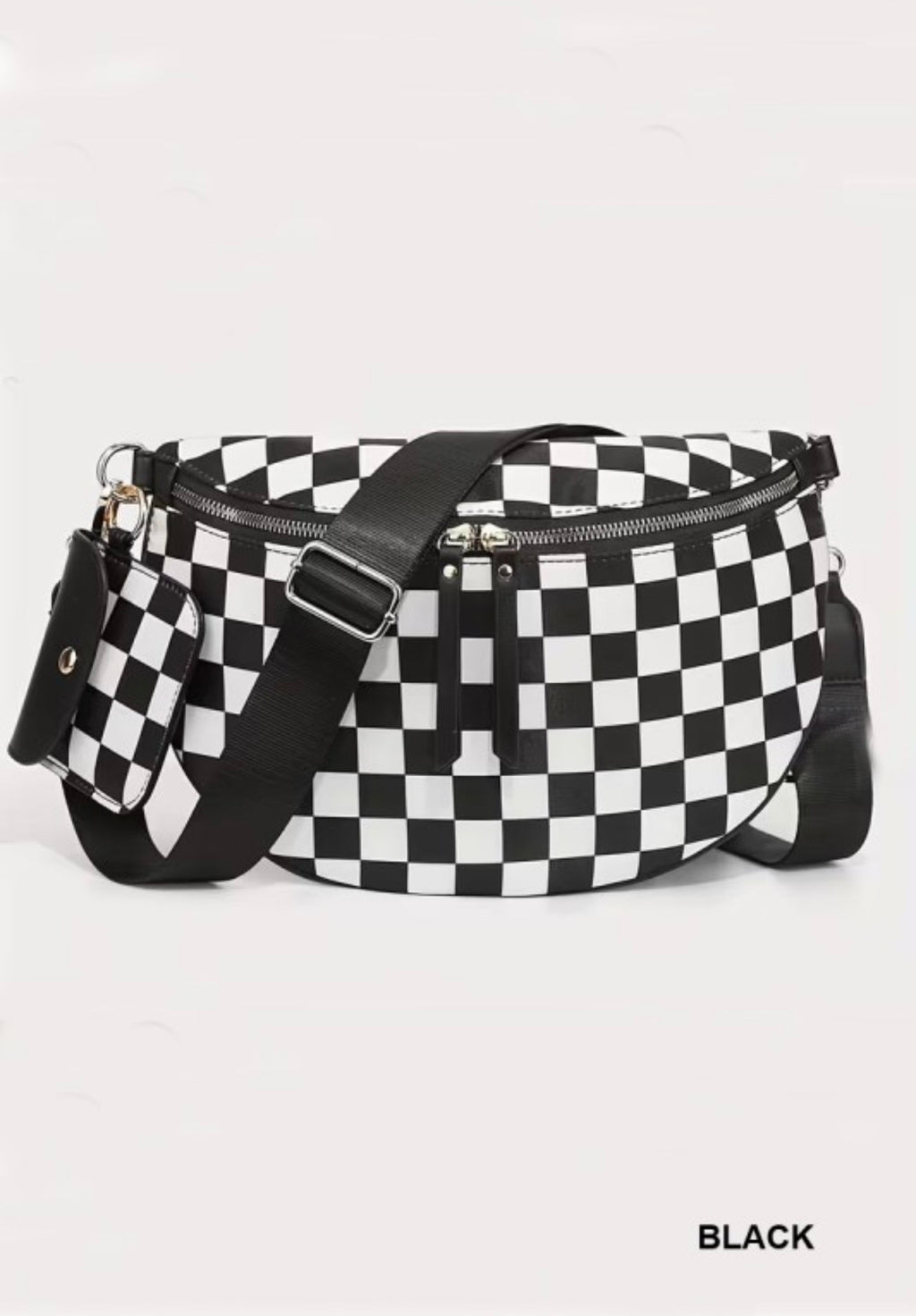 Checkered Crossbody Duo Sling Bag and Wallet