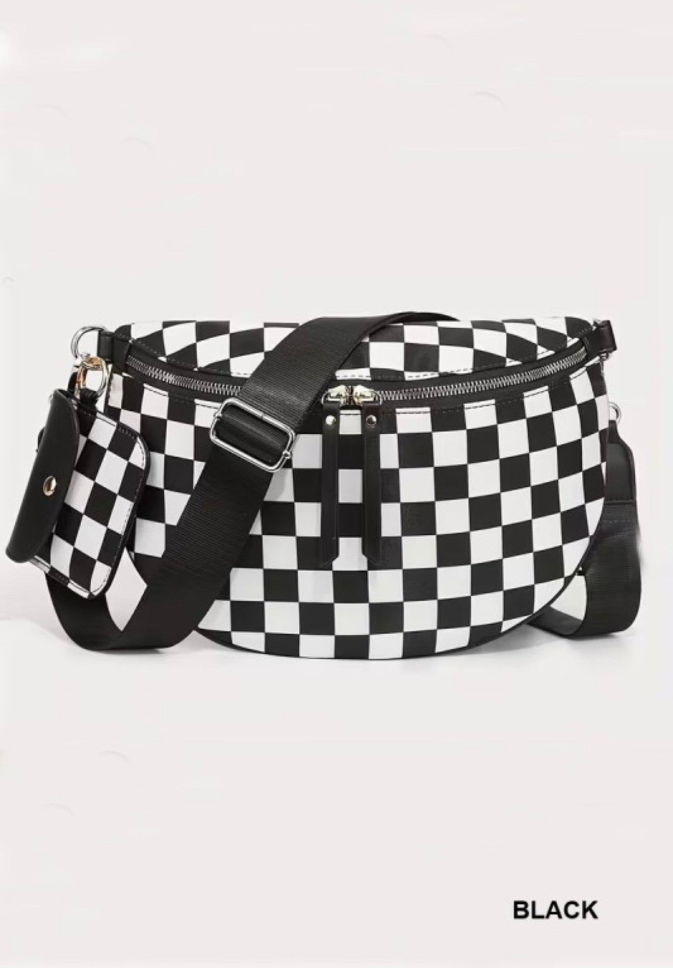 Checkered Crossbody Duo Sling Bag and Wallet