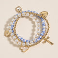 Floral Charm Stretch Bracelet Set